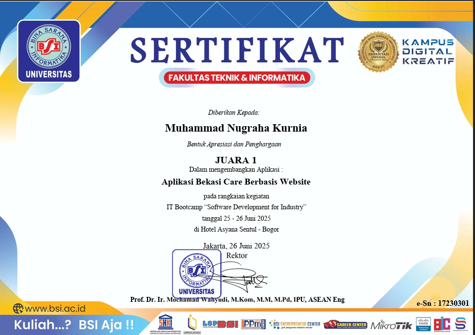 Award: 1st Place IT Bootcamp